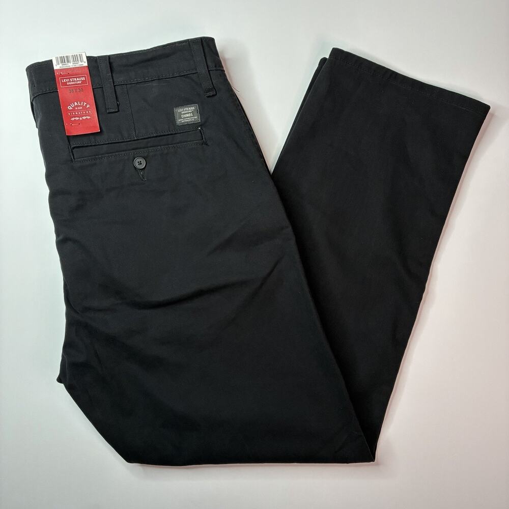 Levi Strauss Signature Essential Straight Leg Chino Pants Men's Size 38x30 Black